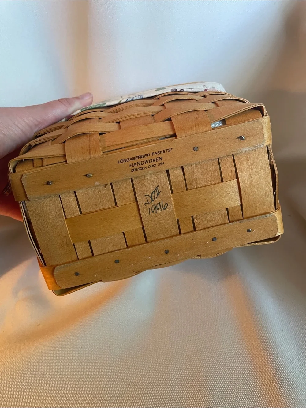 Longaberger Recipe Basket with botanical Liner and recipe cards